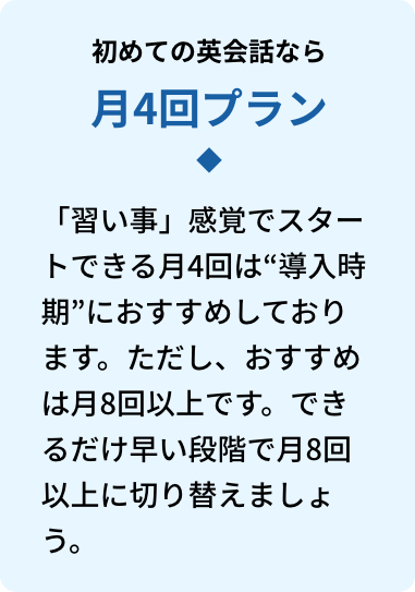 初めての英会話なら月4回プラン