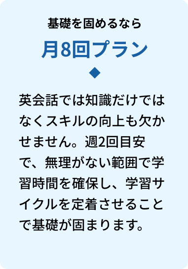 基礎を固めるなら月8回プラン