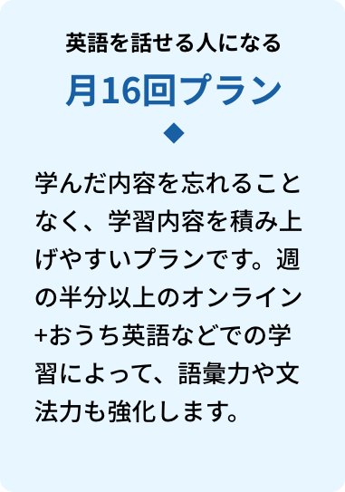 英語を話せる人になる月16回プラン