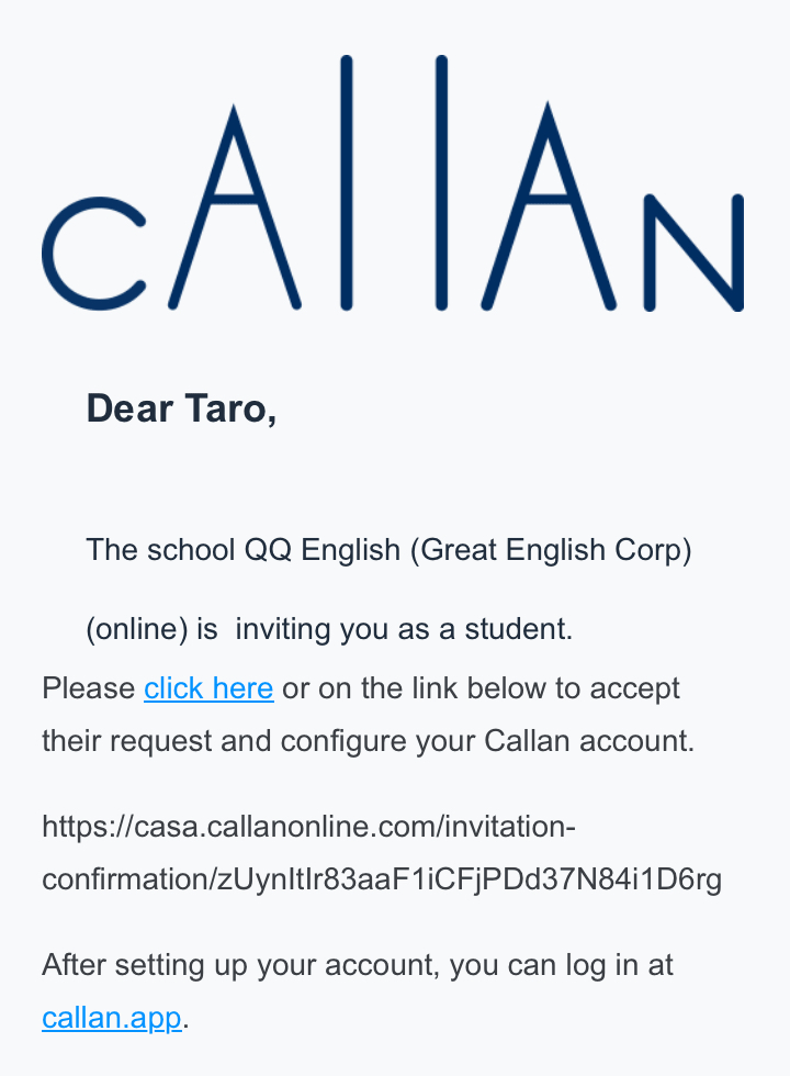 カラン協会からのメール