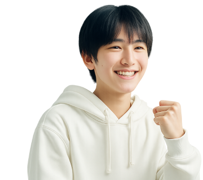 ガッツポーズする男の子の画像