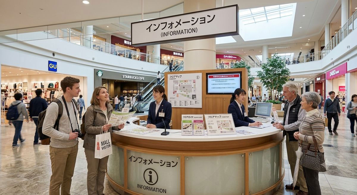 商業施設での英語おもてなしのイメージ