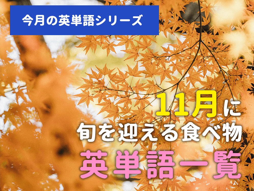 【今月の英単語シリーズ】11月に旬を迎える食べ物英単語一覧