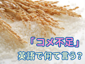 あなたは答えられる？「コメ不足」を英語で言ってみよう！