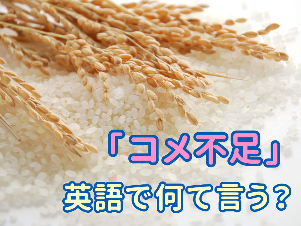 あなたは答えられる?「コメ不足」を英語で言ってみよう!